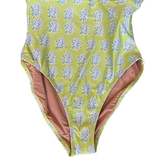 NWT J.Crew Green Paisley Plunge One-Piece Swimsuit 10 - Picture 8 of 13